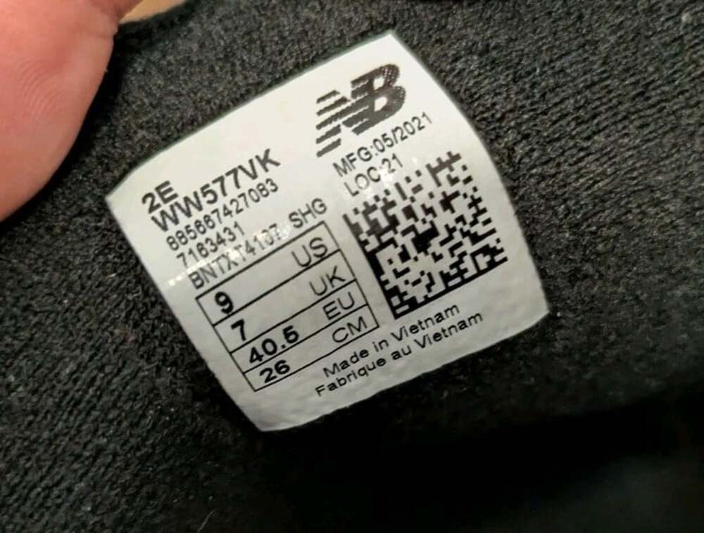 NEW BALANCE 577 BLACK LEATHER Hook Loop Walking Sneakers Sz 9 2E Extra Wide - Picture 9 of 10